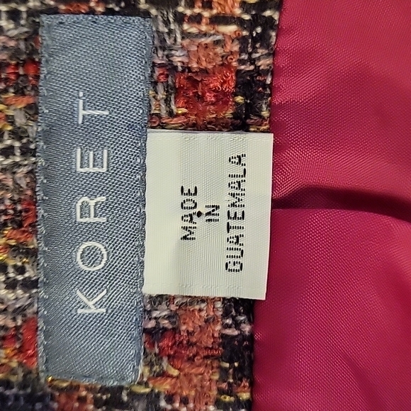 true Vintage KORET Pink Plaid Metallic Tweed Preppy Blazer - Picture 9 of 10